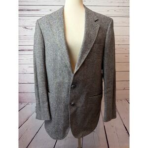 Stafford Hampshire 41R Blazer 100% Wool Jacket Tweed Herringbone Sport Coat 41